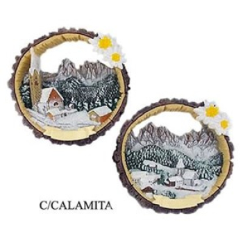 Magnet Winter Landschaft Baumrinde 2fach